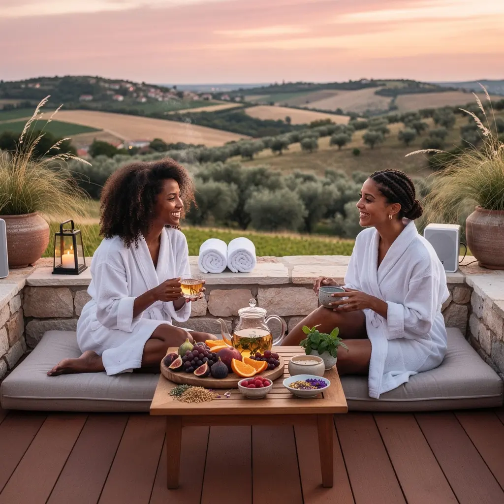 Svičena šalica čaja u udobnoj atmosferi doma s mekanim osvjetljenjem.